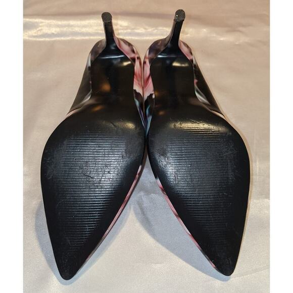 Nine West Women's Act Fresh Pointed Toe High Heels Pumps Black Floral Size 8 M - Picture 8 of 8